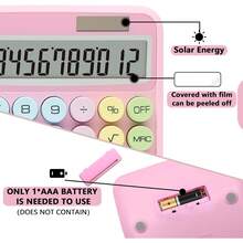 Pink Calculator, Standard Calculator 12 Digit With Large LCD Display And Big Buttons,Pink Office Accessories Women Desk, Cute Office,School, Home, Business(Colorful Pink)