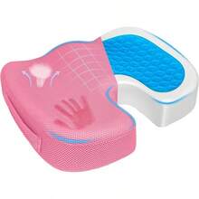 Tailbone Pain Relief Office Chair Seat Cushion, Memory Foam Gel Seat Cushion For Sciatica Pain Relief, Washable Cover, Butt Cushion For Long Sitting, Mesh, Black, Ergonomic Comfort, Premium Support - 粉色 - 查看 8