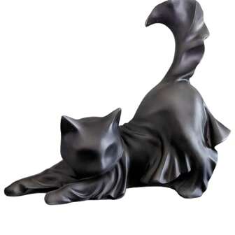 Halloween Geister Katzen Figur, Geister Schwarze Katze Halloween Ornament, süße gruselige Katzen Halloween Deko Kitty Andenken