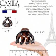 SH Camila Paris AD716 Octopus French Hair Clips For Women Thick Hair Large Hair Clips For Thick Hair For Curly Wavy Long Hair Strong Slip Grip Hair Claw Clip Big Clips For Women. Made In France SH