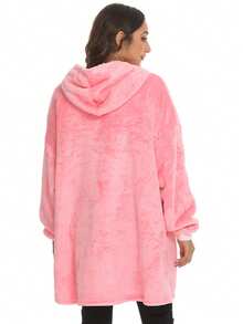 Sudadera Cobija Hoodie Con Capucha Afelpada Calientita Suave,pijamas con capucha gruesa - Negro - Ver 5