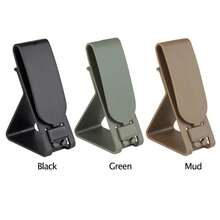 Soporte de auriculares portátil con clip de liberación rápida Molle, protector de soporte de teléfono móvil de nylon impermeable para accesorios al aire libre - Negro - Ver 1