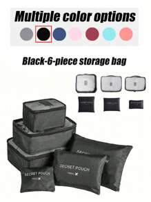 6/1 Peça Conjunto de Bolsas Organizadoras de Viagem Dobráveis, Cubos de Embalagem Portáteis para Roupas, Roupas Íntimas, Cosméticos, Joias, Adequado para Bagagem, Mala, Armário, Quarto, Volta às Aulas, Férias, Essenciais de Viagem de Feriado