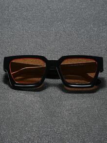 1 Cặp kính thời trang nam cổ điển gọng vuông màu đen, phù hợp để phối cùng trang phục câu cá hàng ngày. - màu đen - Xem 3