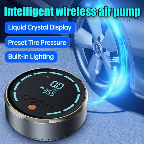 Pompe à air circulaire 150 PSI avec affichage numérique, gonfleur de pneu de voiture avec éclairage LED, compresseur d'air portable pour voitures, motos, vélos, en matériau ABS, pompe à pneu pratique