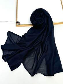 1件加大码柔软透气纯色包边头巾，莫代尔面料，适合搭配连衣裙