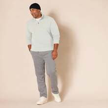 Men's Long-Sleeve Quarter-Zip Pullover Fleece Sweatshirt, Style - 灰色 - 查看 7