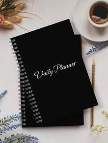 Trees Women's Undated Weekly Planner Notebook, Daily Schedule Spiral Bound Goal Planner With Habit Tracker - Black - View 3