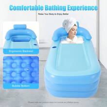 Folding Portable Adult Inflatable Tub Bathtub Spa Warm Bath Tub Blow Up PVC - Blue - View 2