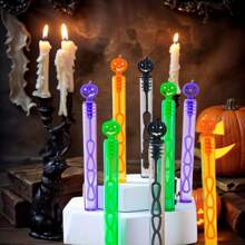 24/12pcs Halloween Pumpkin Bubble Wands, Convenient Test Tube Empty Bubble Wands, No Liquid Included, Mini Plastic Party Favors - Suitable For Halloween Party, Birthday Party, Multi-Pack Party Favors, Party Favor Fillers, Random Colors