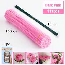 30厘米绿色花茎铁丝+视频教程，60色雪尼尔绒条，适合万圣节、返校季，30厘米彩色绒条手工材料，雪尼尔绒条，毛绒金属丝扎带，价格实惠，品质优良 - 彩色 - 查看 20