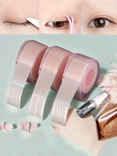 隐形双眼皮贴蕾丝网状粘合条套装，配有易于使用的塑料涂抹器和镊子，透气无香，打造自然眼妆，适用于化妆、房间装饰、梳妆台、旅行、卧室、化妆配件、圣诞礼物、化妆品、化妆工具、便宜货、礼物、女士礼物、圣诞礼物