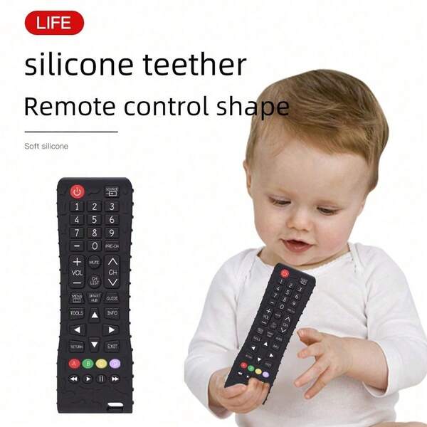 1 peça de brinquedo de dentição de silicone com controle remoto, adequado para bebês e crianças pequenas, brinquedo de mastigação prático