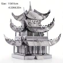 Quebra-cabeça Metálico 3D, Modelo de Montagem DIY, Quebra-cabeça de Fivela de Aço Inoxidável, Modelo de Arquitetura, Sem Necessidade de Cola, Presente de Aniversário, Decoração, Marco