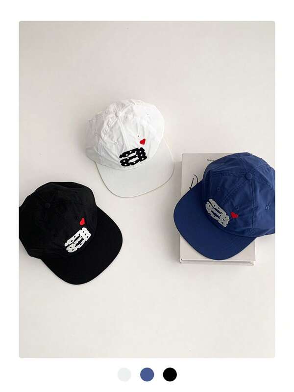 1pc Soft Top Flat Bill Stylish Embroidered Letter Baseball Cap, Small Brand Street Hip-Hop Snapback Hat For Men And Women, Retro Contrasting Color Casual All-Match Sun Hat For Spring And Summer