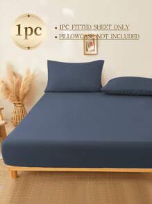 1件装100%纯棉深蓝灰色床笠，深口袋设计，纯色柔软透气，四季皆宜，可作床垫保护套、床垫罩、床单，柔软透气，适用于各种尺寸的床——单人床、双人床、特大号床、大号床。深口袋设计，最大口袋深度可达11.8英寸。也可作床罩、学生宿舍床单使用。