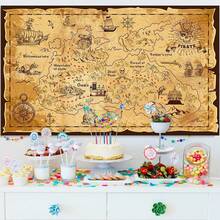 1 Stück Piratenschatz-Karten Hintergrund, Piraten-Themen Hintergrund, Schmuck-Karten Banner Fotografie für Halloween Party Dekoration, Karneval Geburtstag