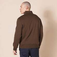 Men's Long-Sleeve Quarter-Zip Pullover Fleece Sweatshirt, Style - 中棕色 - 查看 2