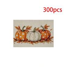 4-Piece Set Of Autumn Thanksgiving Themed Placemats With Pumpkin And Maple Leaf Print Designs, Measuring 30X45 Centimeters, Is Perfect For Theme Decoration In Thanksgiving Restaurants, Dining Tables, Indoor And Outdoor Gatherings, And Rural Kitchens. It Is The Best Choice For Thanksgiving Gifts.