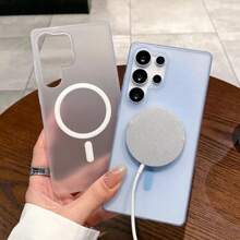 Original For Magnetic Case For Samung Galaxy S25 S24 Plus S25 FE S24 Ultra Plus S24FE /A16/A26/A36/A56/A55/A17/A07 Wireless Charging Shockproof Cover - White - View 3