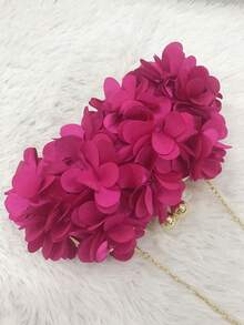 Flower Clutch Party Bag - Rosa Fucsia - Ver 2