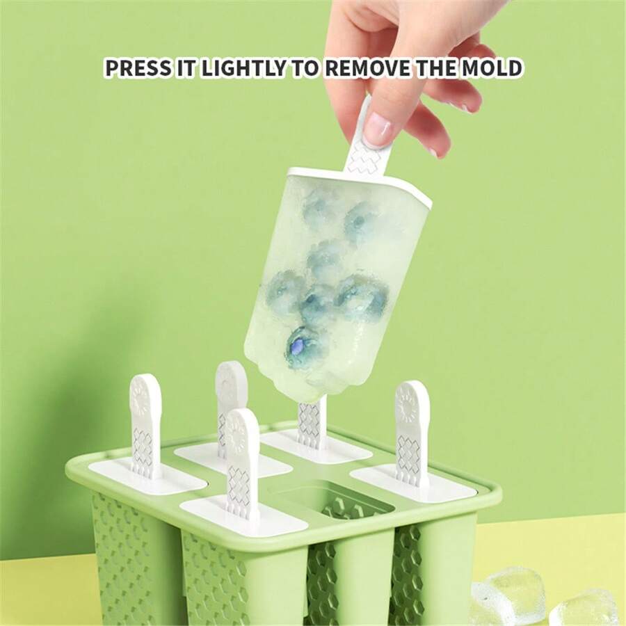 Popsicle Molds 6 Pieces,DIY Silicone Ice Pop Molds ,Homemade Popsicle Maker,Reusable Easy Release Ice Pop Maker