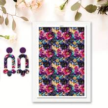 1 coală de hârtie de transfer pentru lut polimeric, imitație de marmură retro abstract flori lut transfer hârtie pentru cercei din lut polimeric, vintage flori margarete transfer hârtie lut bijuterii pictură în ulei bijuterii - Multicolor - Vizualizare 25