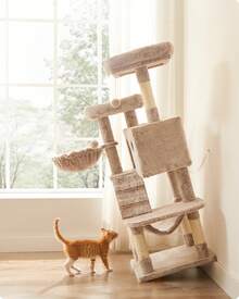 Cat Tree, Cat Tower For Large Cats, Ultra-Soft, Light Brown - Brown - View 7
