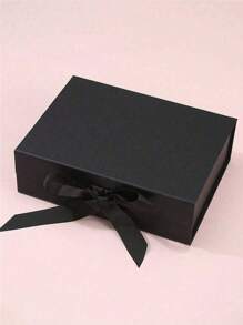 1pc Foldable Magnetic Closure Gift Box,Solid Color Foldable Gift Box,Wedding Party Ribbon Gift Box, White, Pink, Black Packaging Box, Wedding Souvenir Gift Box, Flip Ribbon Gift Box, Halloween, Thanksgiving, Christmas Gift Box, Suitable For Birthday Parties, Holiday Party Gift Box, Wedding Gift Storage Box ﻿,Christmas