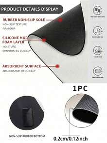 Chłonna mata łazienkowa z ziemi okrzemkowej (1 szt.), dekoracja domu w stylu zachodnim, dywan do salonu, dekoracja pokoju w stylu zachodnim, dywan do sypialni, długi pas dywanu, Alfombra Vinilica, dekoracja domu, umywalka, wanna, zmywalna, antypoślizgowa mata do wanny