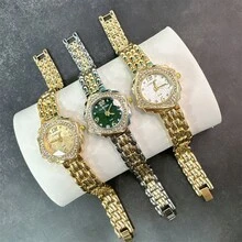 Modische wasserdichte Damenuhr, lässige Damen-Armbanduhr mit römischem Ziffernblatt, Quarz, Luxus-Stahlarmband für Frauen