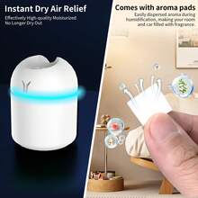 Portable Small Humidifier, USB Personal Desktop Humidifier For Car, Office Room, Bedroom, Auto Shut-Off, 2 Mist Modes, Super Quiet(220ml, White) - White - View 2