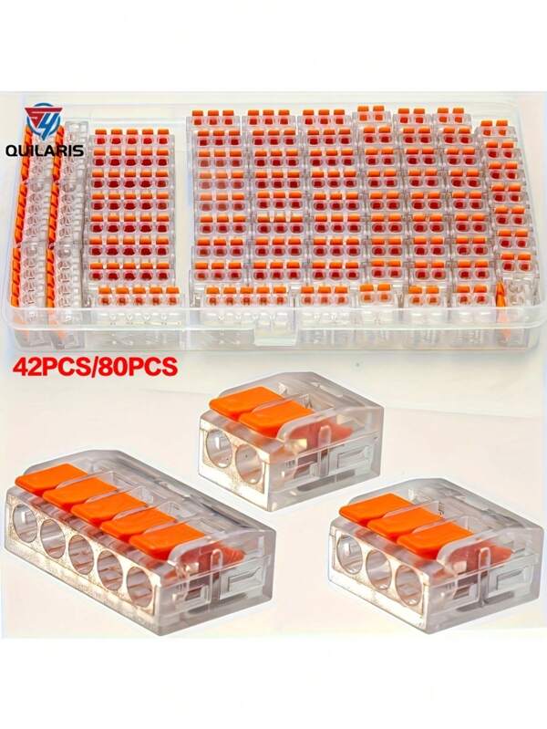 Electrical Quick Connector Kit, DIY Cable Connection Combination Tool, 2/3/4 Port Plug-In Electrical Connectors, Mini Quick Splice, 0.4-6.0mm Cable Terminals
