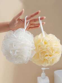 5pcs/3pcs/1pc Black Shower Puff, Bath Sponge, Loofah Scrubber, Exfoliating Shower Pouf, Loofah Shower Ball, Body Wash Scrubber, Exfoliating Bath Sponge For Men & Women - Multicolor - View 5