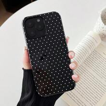 Una elegante funda para teléfono no incluye un cordón ni un soporte. Compatible con la funda para 16, diseño estético de lunares a la moda y bonito para mujeres, funda para teléfono a prueba de golpes con parte trasera dura y TPU suave para 17 16 15 14 13 12 11 Pro Plus, compatible con A y S Series. - Rosa - Ver 8