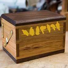 1 件 A4 尺寸鸟类图案模板，现代动物和植物设计，可重复使用，其他塑料材料，适用于木材、织物、纸张、墙壁、帆布和地板上的 DIY 工艺品 - 白色 - 查看 10