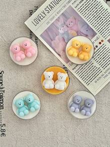 Moule en silicone miniature d'ours à 4 trous, moule DIY pour la fabrication de bougies