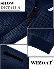 Mens Casual Lightweight CoatChristmas MQ4K - 藍色 - 查看 2