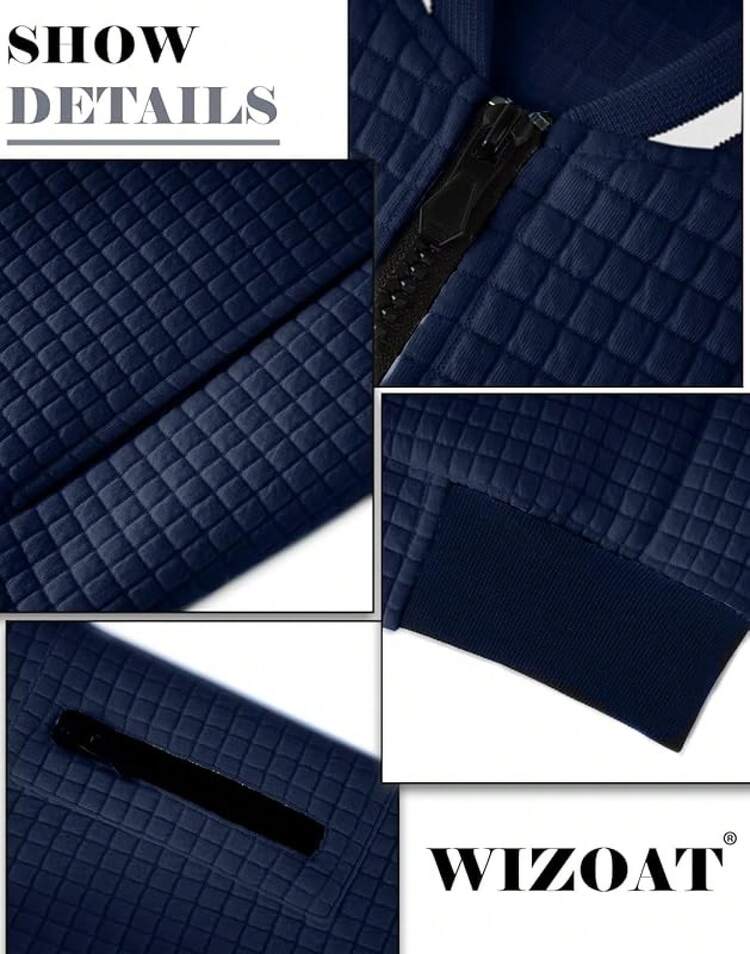 Mens Casual Lightweight CoatChristmas MQ4K - 藍色 - 查看 2