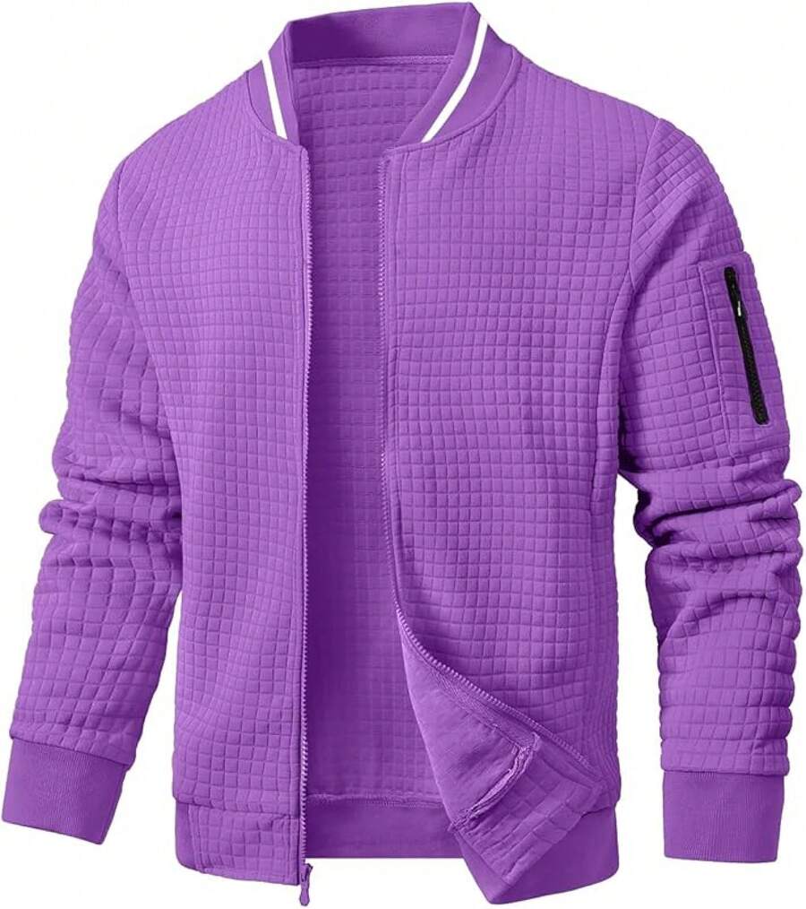 Mens Casual Lightweight CoatChristmas MQ4K - 皇家紫 - 查看 1