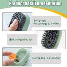 Multi-Functional Cleaning Brush With Liquid Dispenser, Home Shoe Cleaning Brush With Liquid Dispenser, Soft Bristle Clothing Cleaning Brush
