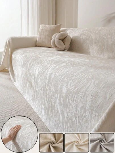 1pc Minimalist Sofa Cover, Chenille Jacquard Crafted, Suitable For All Seasons, Machine Washable, Dirt-Resistant And Durable, Skin-Friendly Soft, Holiday Home Decor, Indoor/Outdoor Living Room/Bedroom, 1/2/3/4 Seater Sofa Slipcover