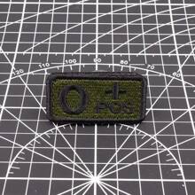 1 件军绿色战术血型刺绣补丁带钩环，适用于服装刺绣军事徽章 - 彩色 - 查看 5