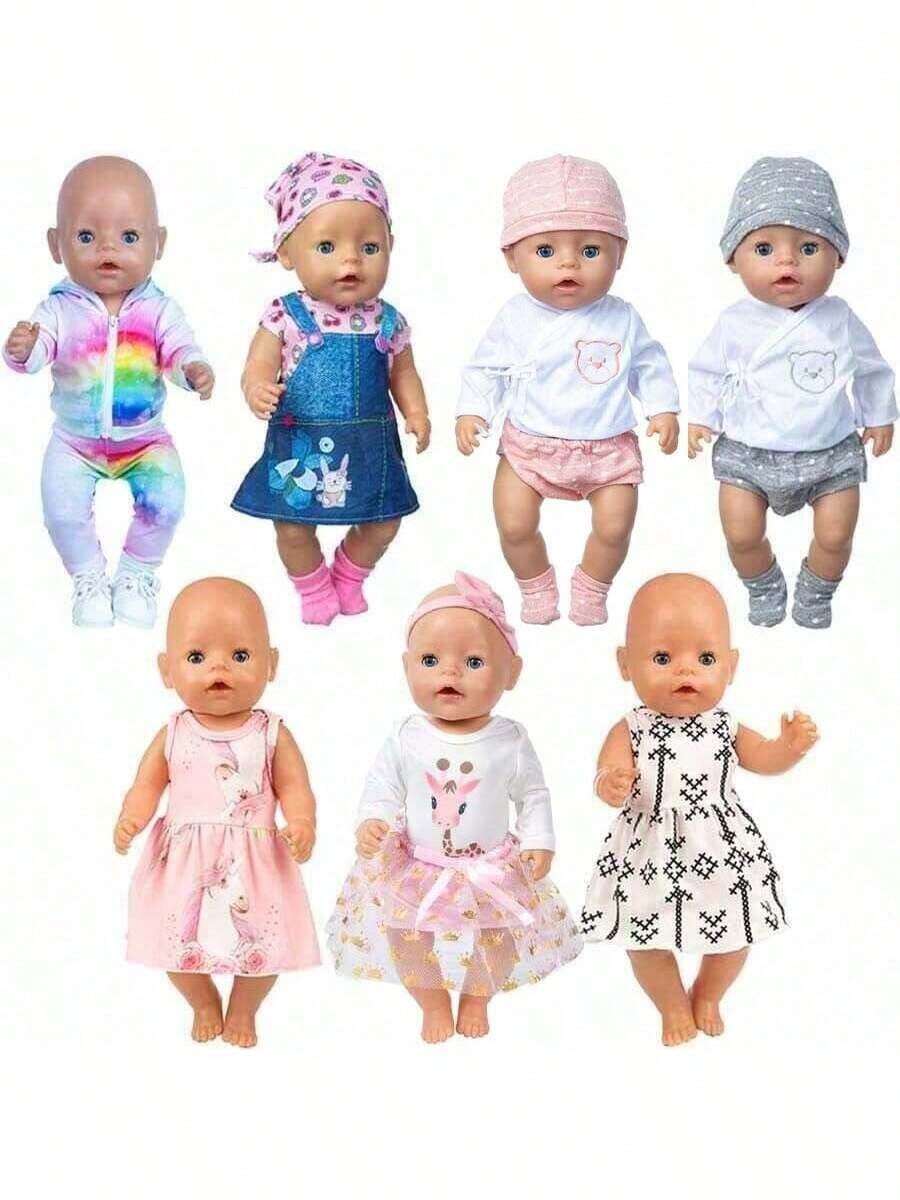 16-Inch Baby Doll Clothes, Creative DIY Cute Children Doll Clothes, Doll Clothes For Summer, Doll Playset Toy (Doll Not Included)