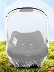 1pc Baby Bassinet Universal Mosquito Net, Breathable Mesh Canopy For Cradle, Stroller, Crib, Convenient Carry Bag, White, All Season - White - View 5