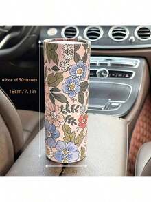 High Quality Car Tissues/Household Tissues, Car Tissue Storage Tube, Cylindrical Shape, Exquisite Floral Pattern Design! Inhaling Towels Is Essential For Both Family And Travel! Creative Car Tissue Supplier, 50 Sheets Per Pack, Suitable For Outdoor Picnics, Home Bedrooms, Bathrooms, Offices, Restaurants, Cleaning Agents, Party Accessories. Halloween/Christmas Tissues