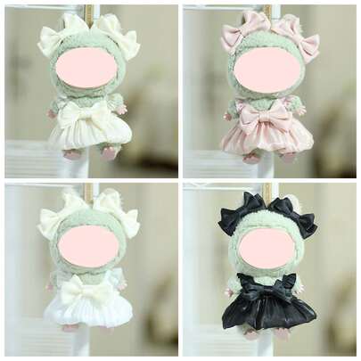 1pc Dress Only (No Doll), Suitable For 17cm 1st/2nd/3rd Generation Dolls, Dress, Formal Dress, Bow Hairclip, Doll Clothes