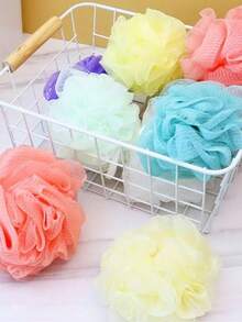 4 pezzi Spugne esfolianti in pizzo, spugne per spa di casa super esfolianti, spugne a rete per doccia, spugne da bagno per viso e corpo, ricche di schiuma e bolle, palle da bagno, spugne a rete per lavare il corpo, accessori da bagno