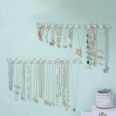 Giá treo vòng cổ, móc treo vòng cổ bằng acrylic, hộp đựng vòng cổ treo tường, móc treo trang sức vòng cổ, vòng tay, dây chuyền