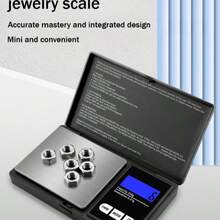 1 pieza Báscula digital de joyería de alta precisión, báscula de bolsillo portátil, báscula de pesaje de 200g/0,01g de precisión, con función de tara y pantalla, adecuada para pruebas de gemas, fabricación de joyas, uso de laboratorio, pesaje preciso, diseño de moda, botones fáciles de usar, requiere 2 baterías AAA (baterías no incluidas) - Multicolor - Ver 5